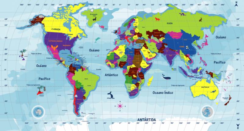 ubicación de la cordillera en el mapa mundial