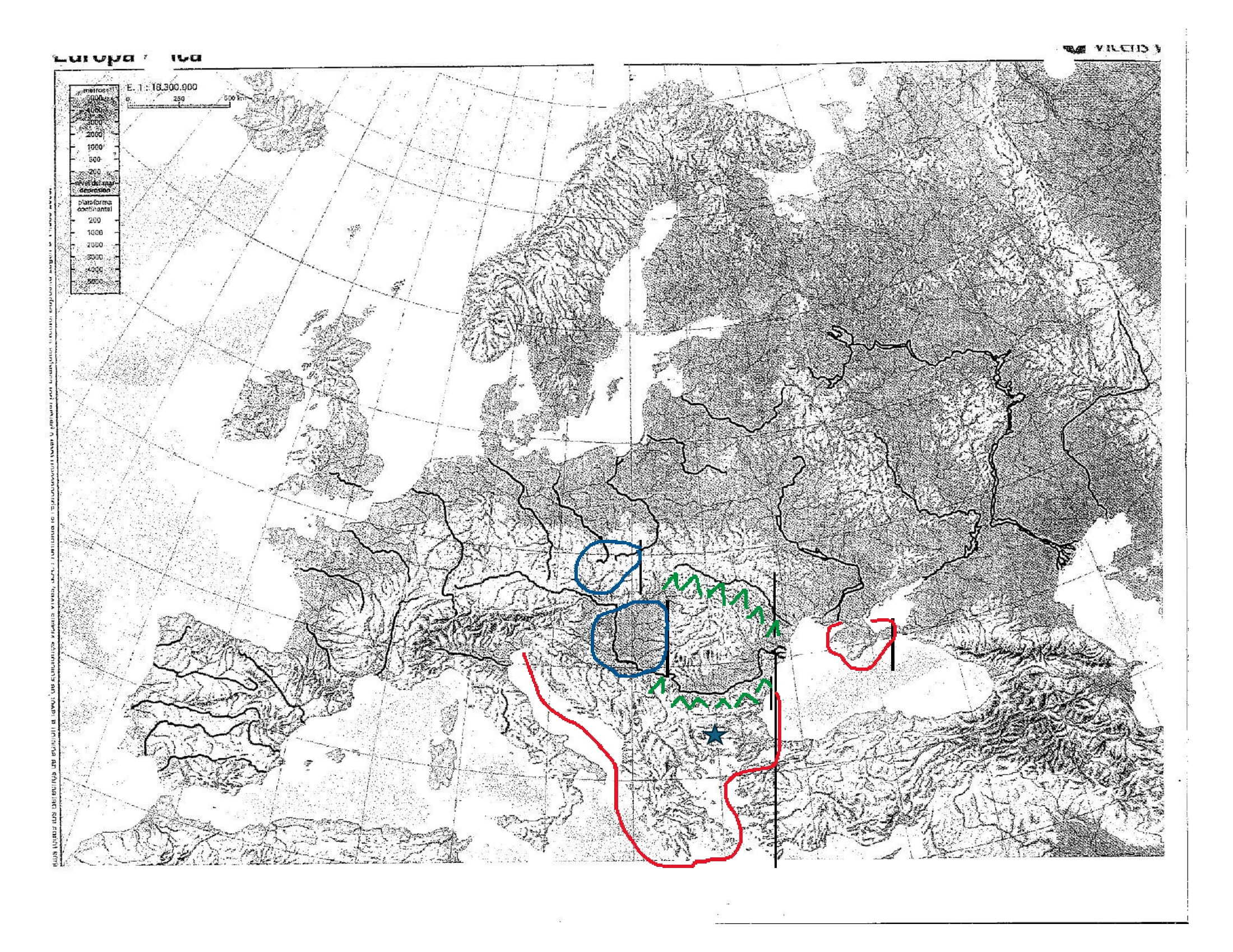 Map Quiz: Eastern Europe - Physical Map (world geography - 7th grade