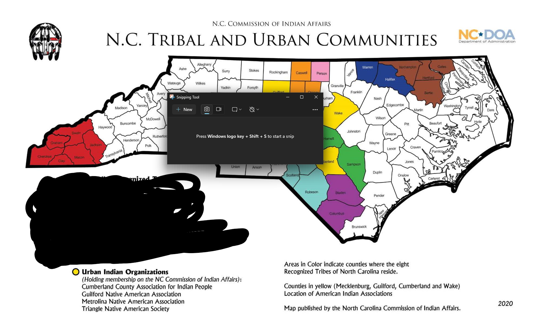 Mapa Interactivo: Map of NC Native American Tribes