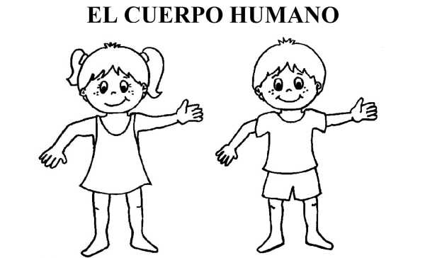 Partes del cuerpo para niños para colorear