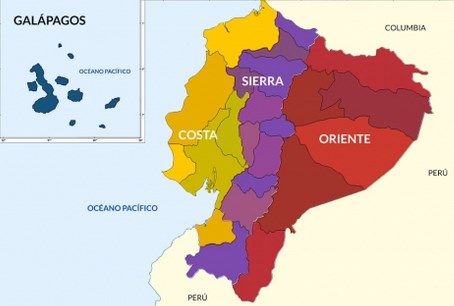 Print Map Quiz: Localizar las regiones del Ecu (puntos cardinales ...