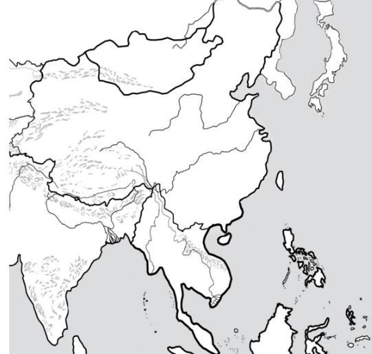 east asia physical map