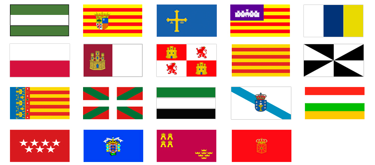 Bandeiras comunidades autônomas da Espanha Quiz