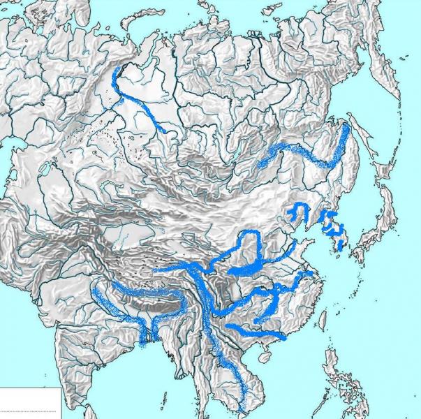 ríos del mapa de asia oriental