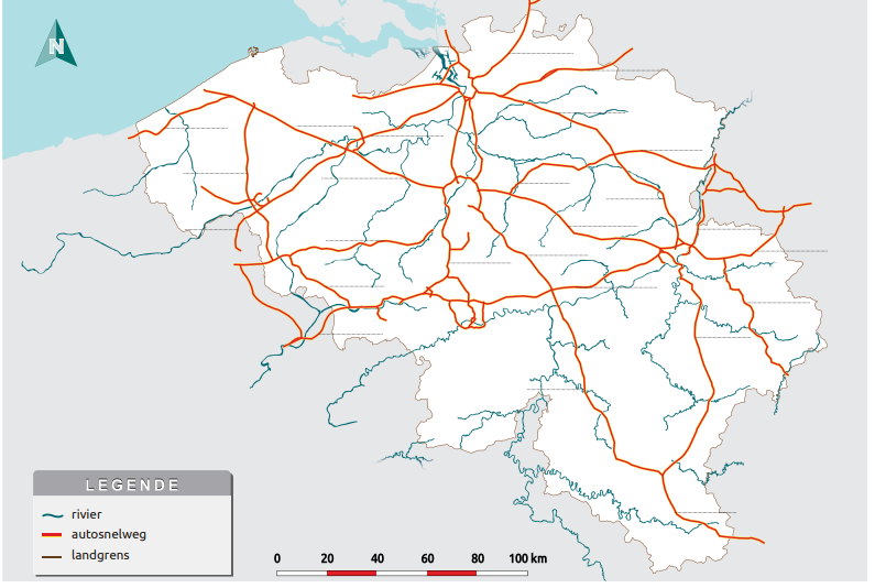Map Quiz Referentiekaart Belgi Autosnelwegen En Rivieren geography map-quiz-referentiekaart-belgi-autosnelwegen-en-rivieren-geography