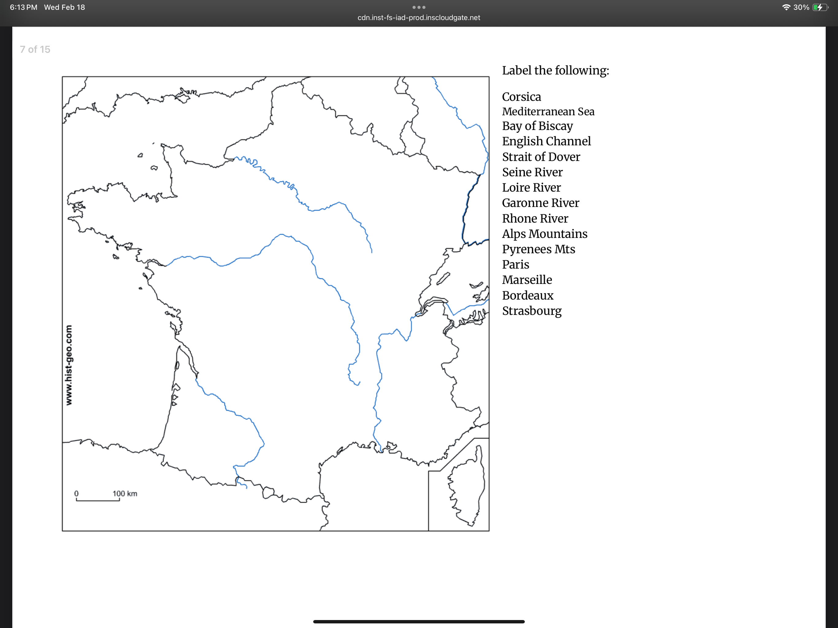 Map Quiz: Unit VII Map (history)