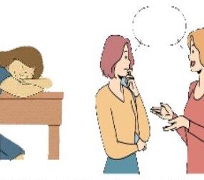 ¿Es correcto acostarme en una mesa, cuando otros hablan?