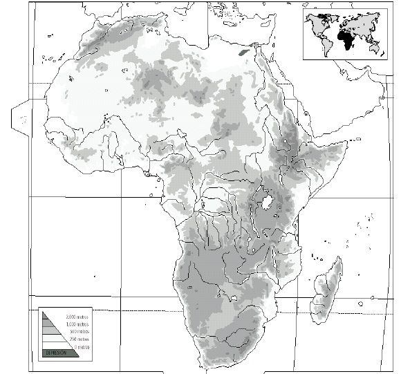 Print Map Quiz: Mapa Físico de África :v (geografía - geografia e