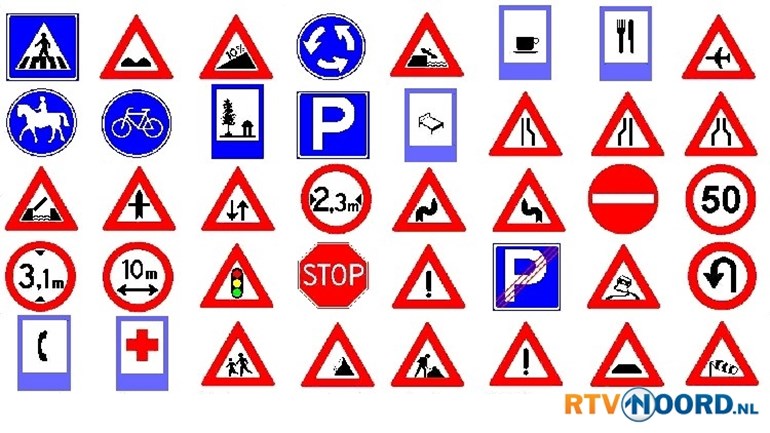 Print Map Quiz: De verkeersborden. ()