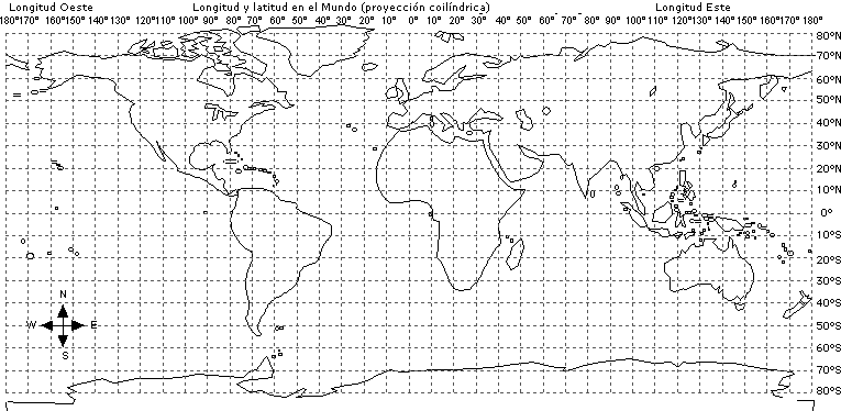 hoja de trabajo del mapa mundial de longitud y latitud