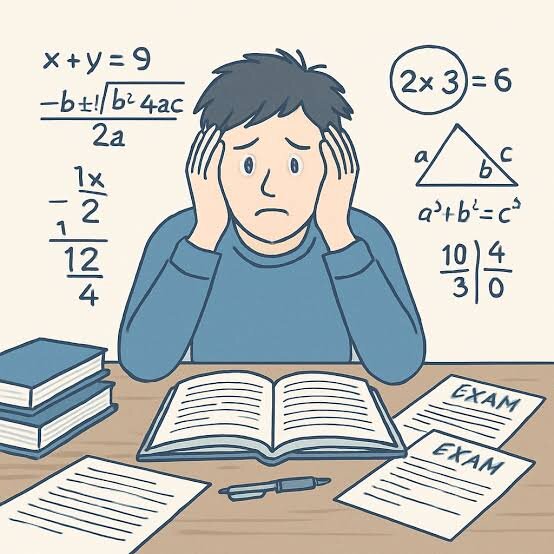 How did he feel before the math test? 