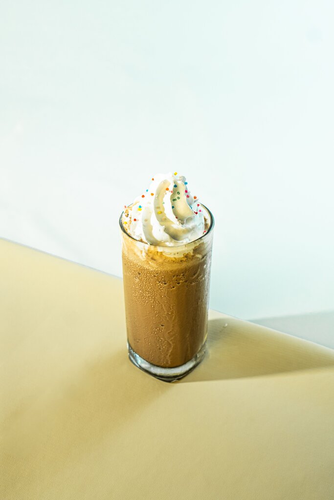 Iced mocha with dairy cream