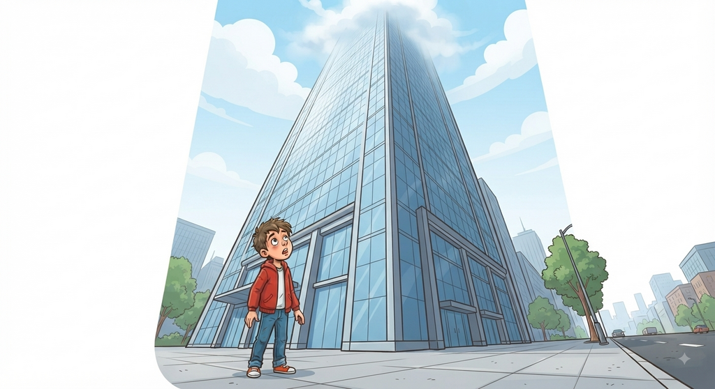 Look at that building! It is ______!