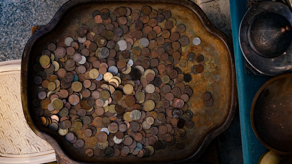 My uncle likes __________ old coins from different countries.