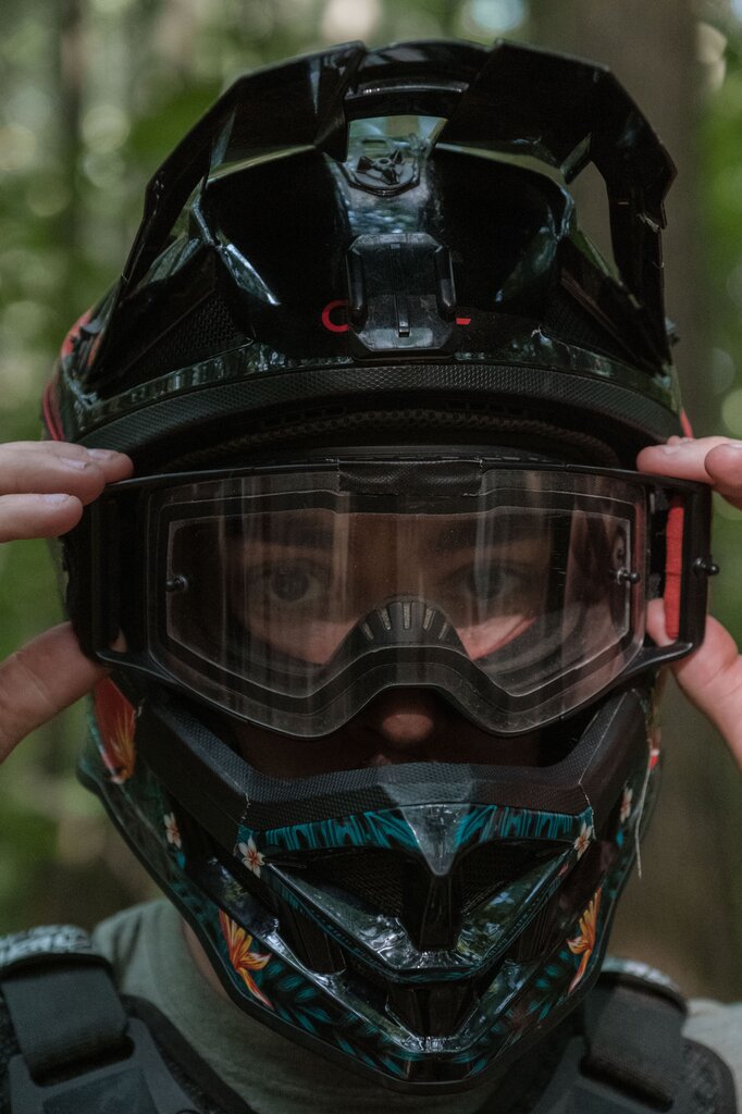You put this on your head and then ride your bike.