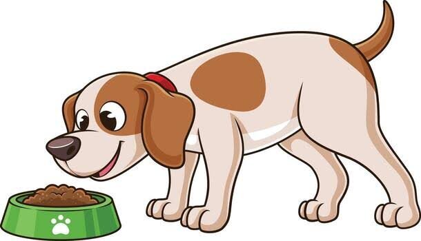 Complete the sentence: “The dog is ______.”