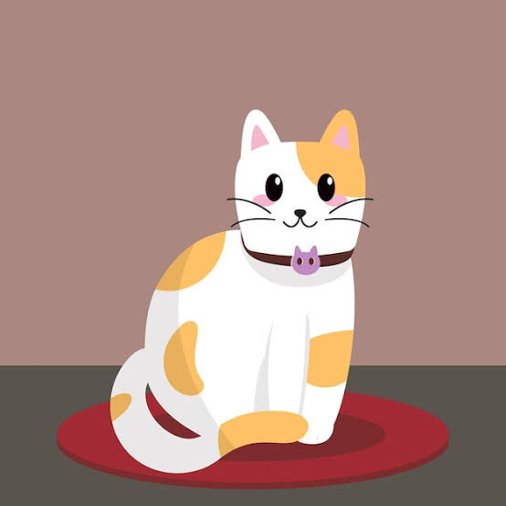 The cat is ________ on the mat.
