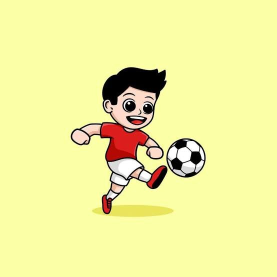 The boy is ________ a ball.