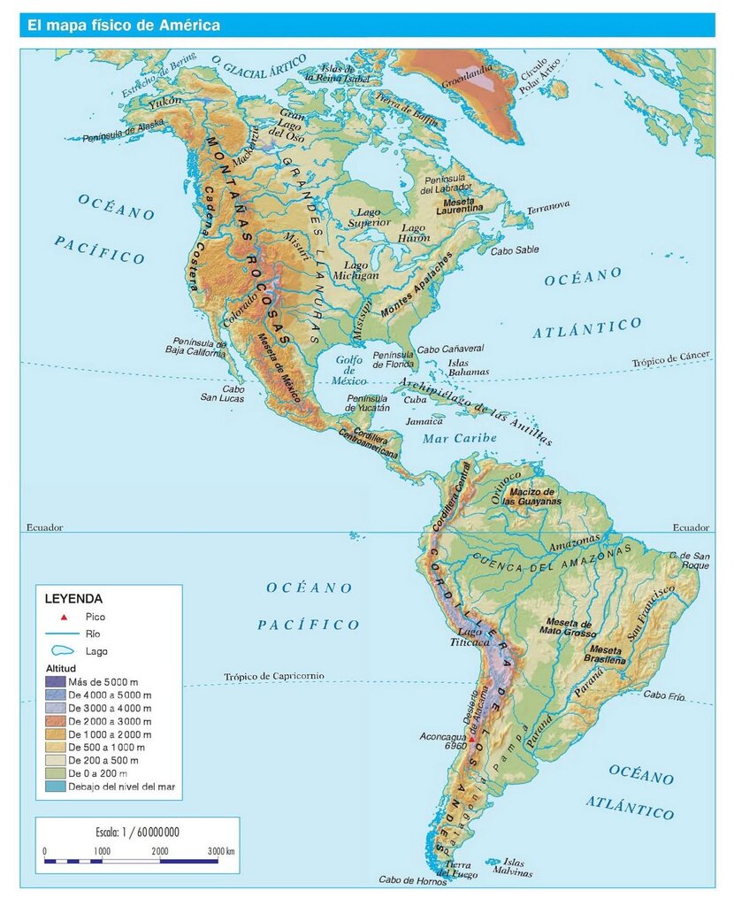 ¿Qué relieve domina en el Este de América?