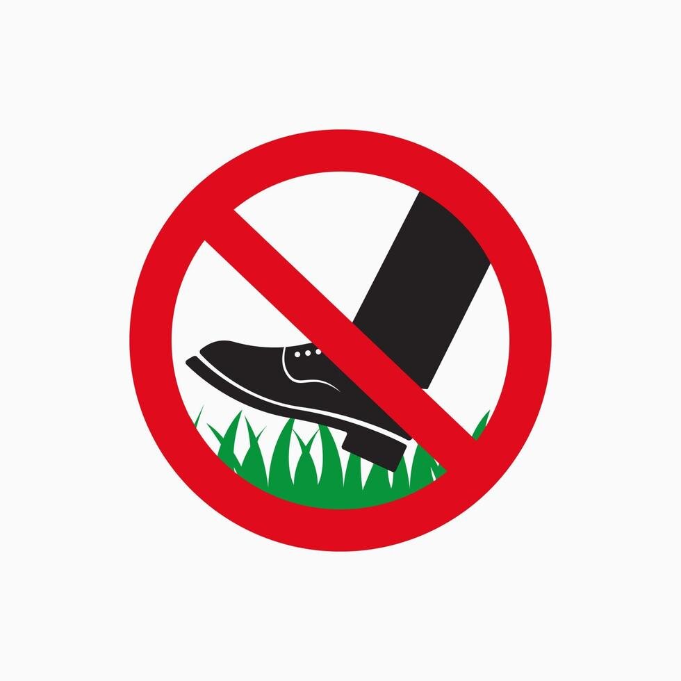 A sign says 'Keep off the grass'. Which word shows a mustn't?