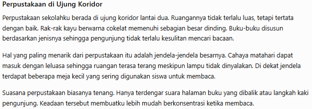 Mengapa penulis menganggap perpustakaan tersebut nyaman untuk membaca?