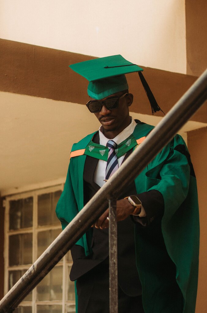 B) graduated
