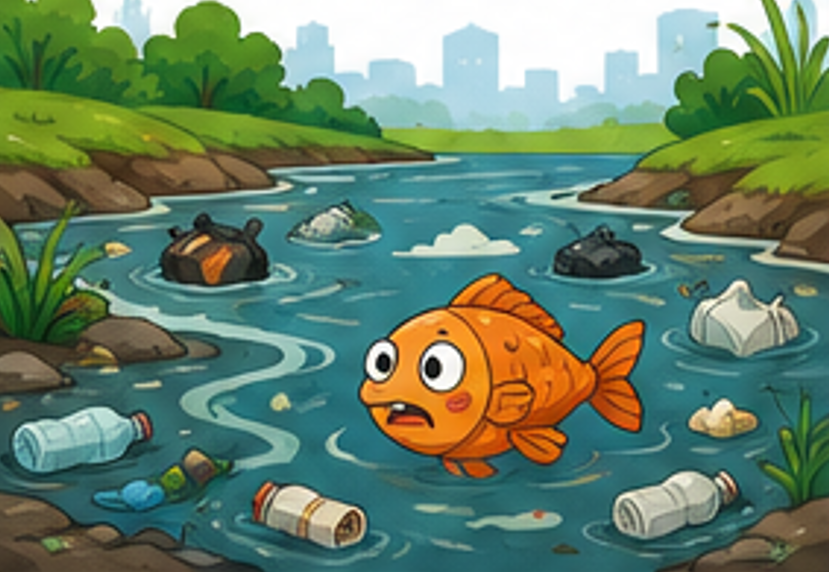 ¿Si un rio tiene bolsas y botellas, que le pasaria a los peces? 🧴🛍️