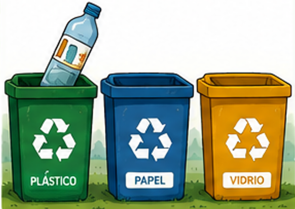 ¿Dónde debería ir una botella de plástico? 