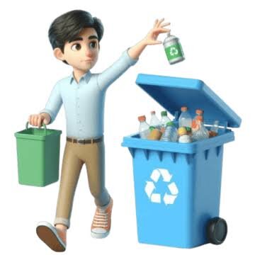 Sami puts the trash in the bin in the classroom. 🗑️