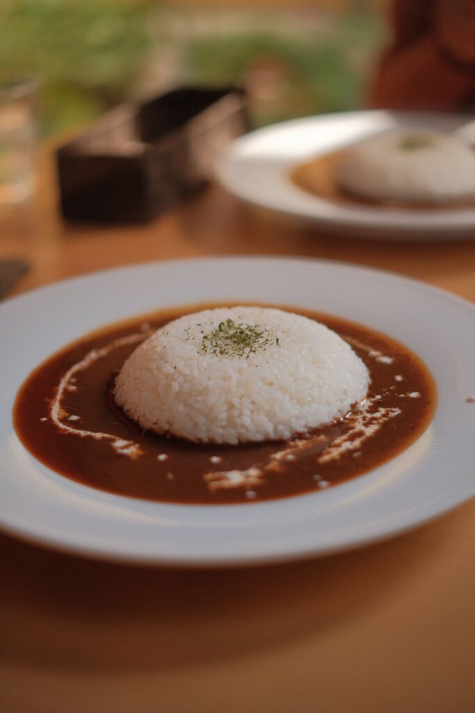 How much rice is there in the plate?