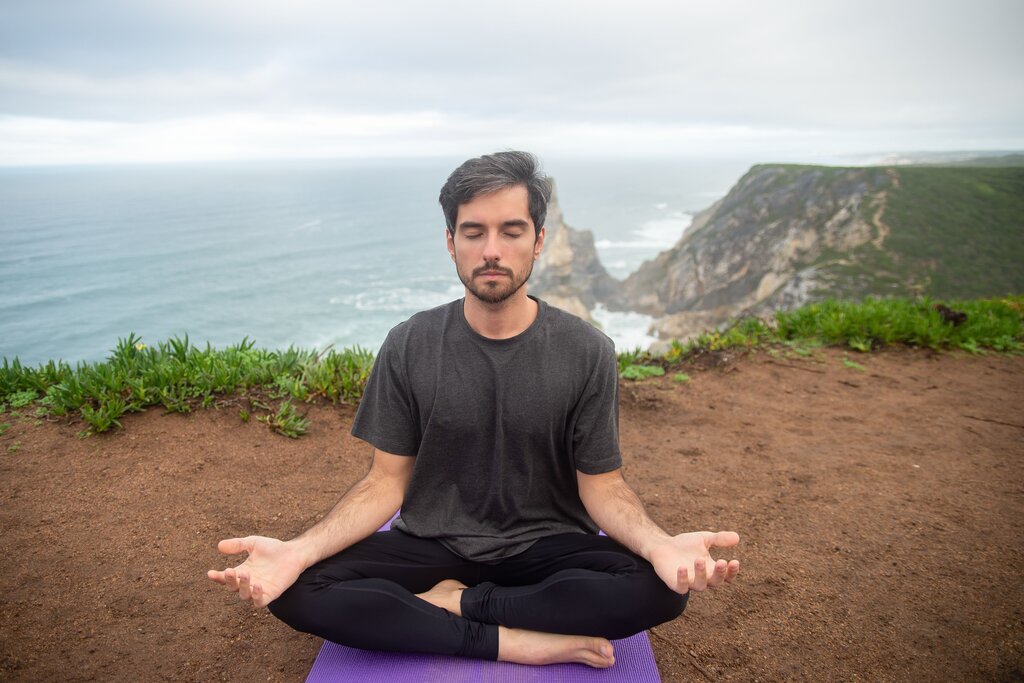 An image of a calm, steady breath and soft shoulders. Which feeling is most likely?