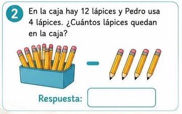 En la caja hay 12 lápices y pedro usa 4 lápices.¿ Cuántos lápices quedan en la caja?
