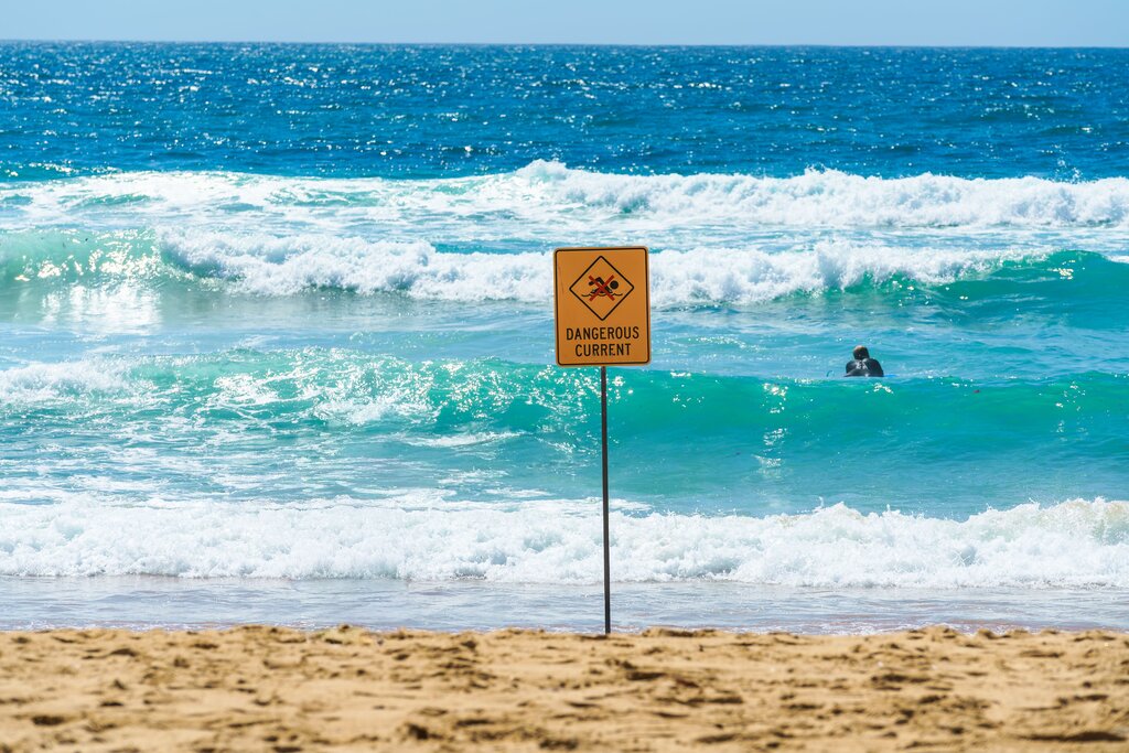 You are near dangerous water at the beach.