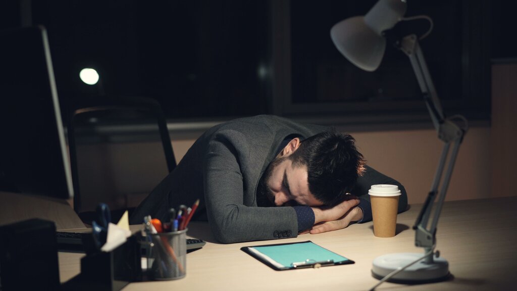 Choose the correct option:

She was tired because she ______ all day.
