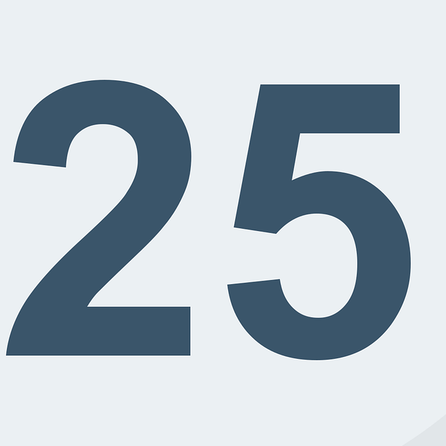 أي الصورة تمثل العدد 25؟