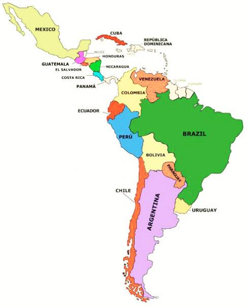 Print Map Quiz: autores latinoamericanos (lengua)